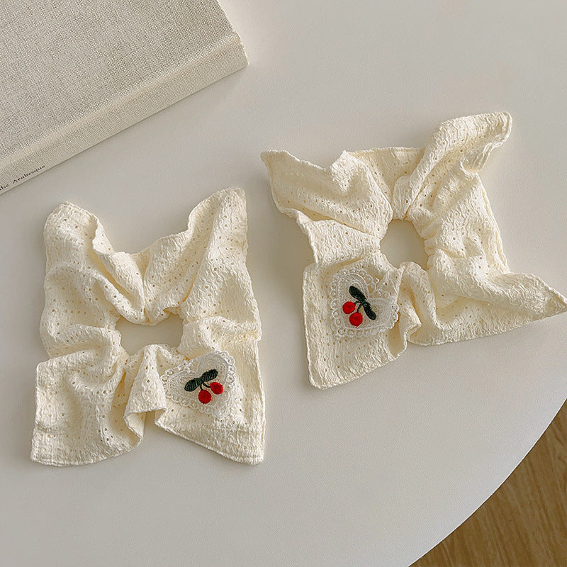 Wholesale Cherry off-white fabric hollow square scarf headband